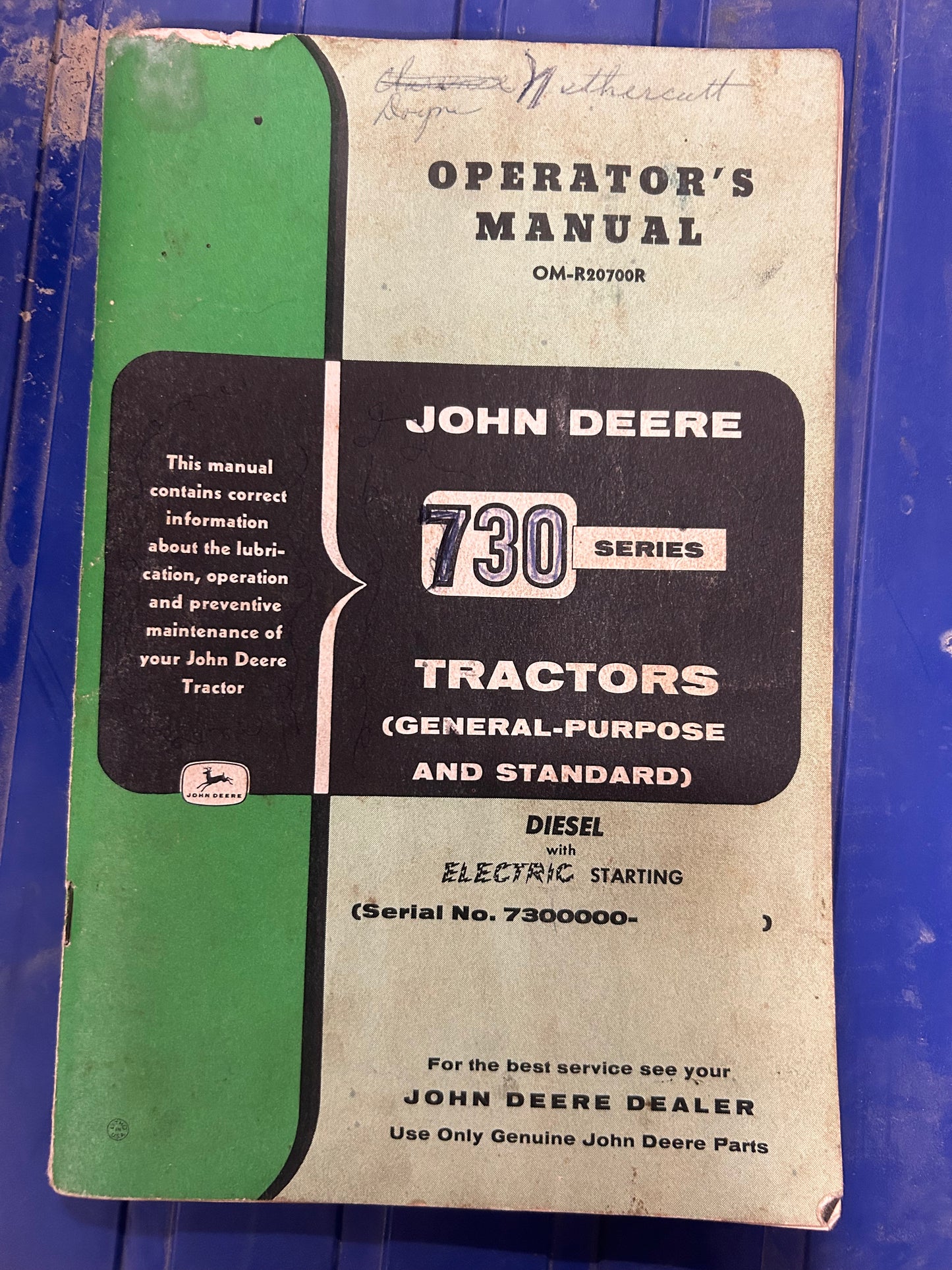 John Deere _ 730 Series Tractors _ Operator’s Manual