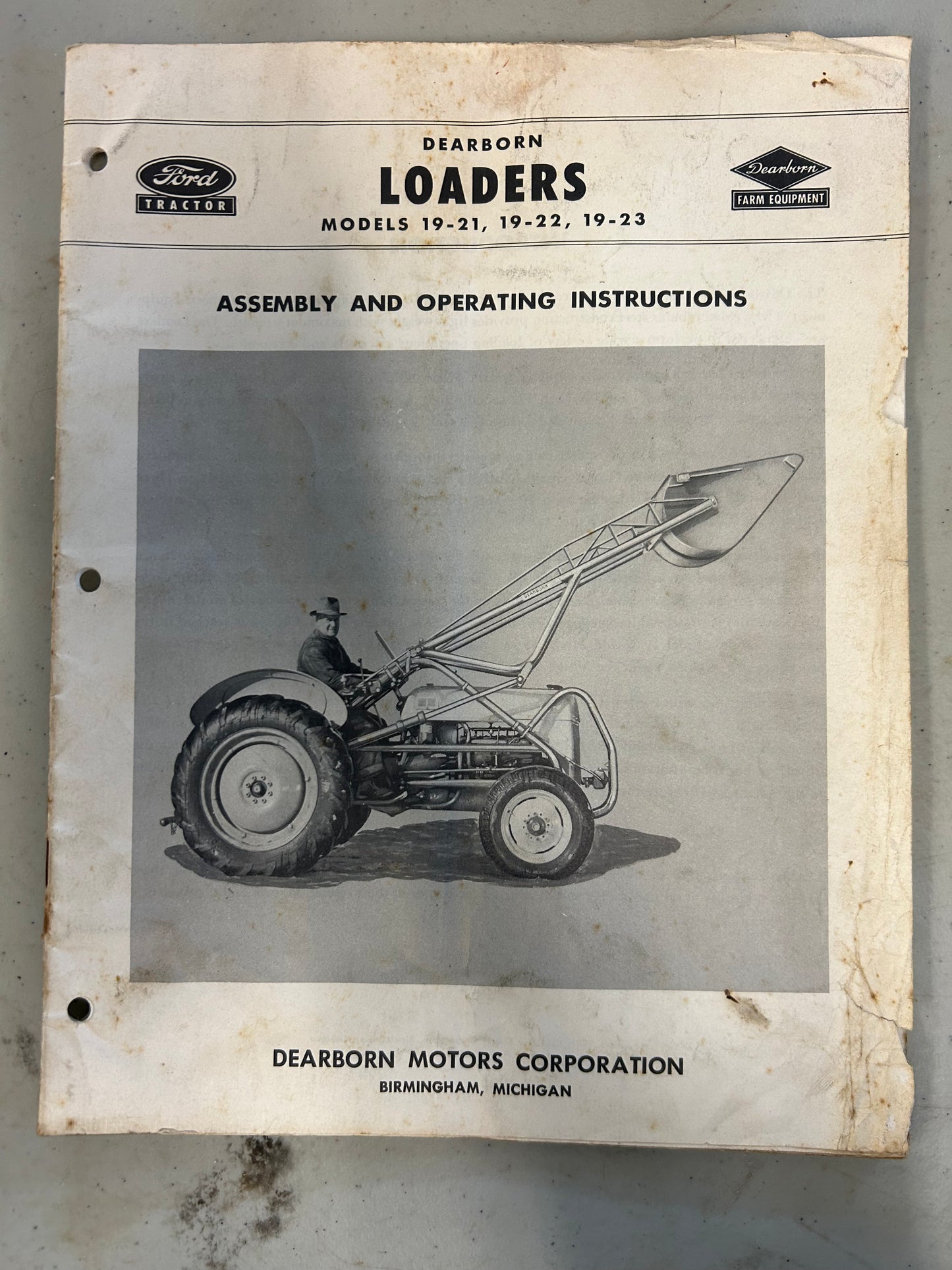 Ford _ Dearborn Loaders models 19-21, 19-22 & 19-23 _ Assembly & Operating Instructions