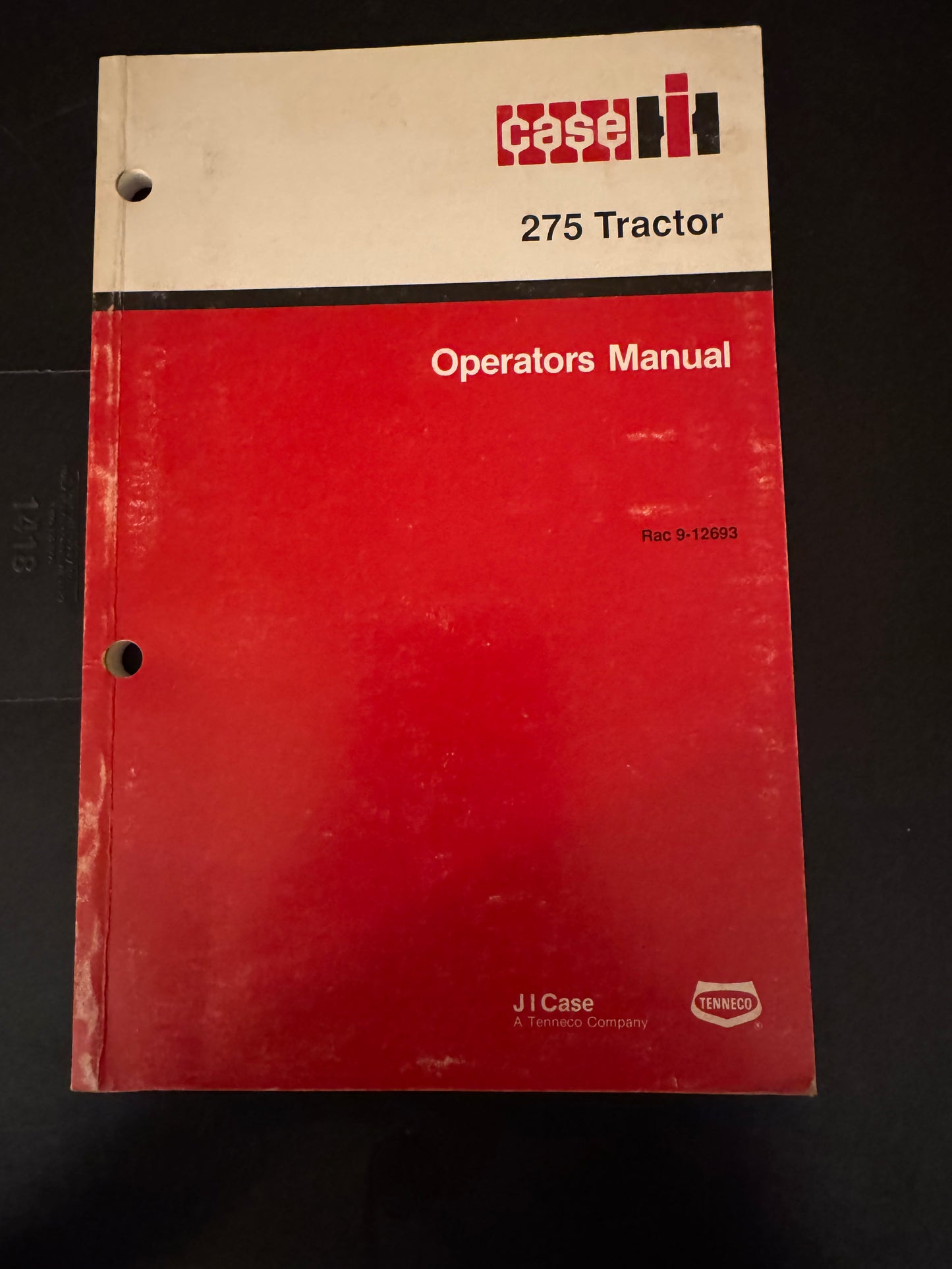 Case IH 275 Tractor - Operator’s Manual