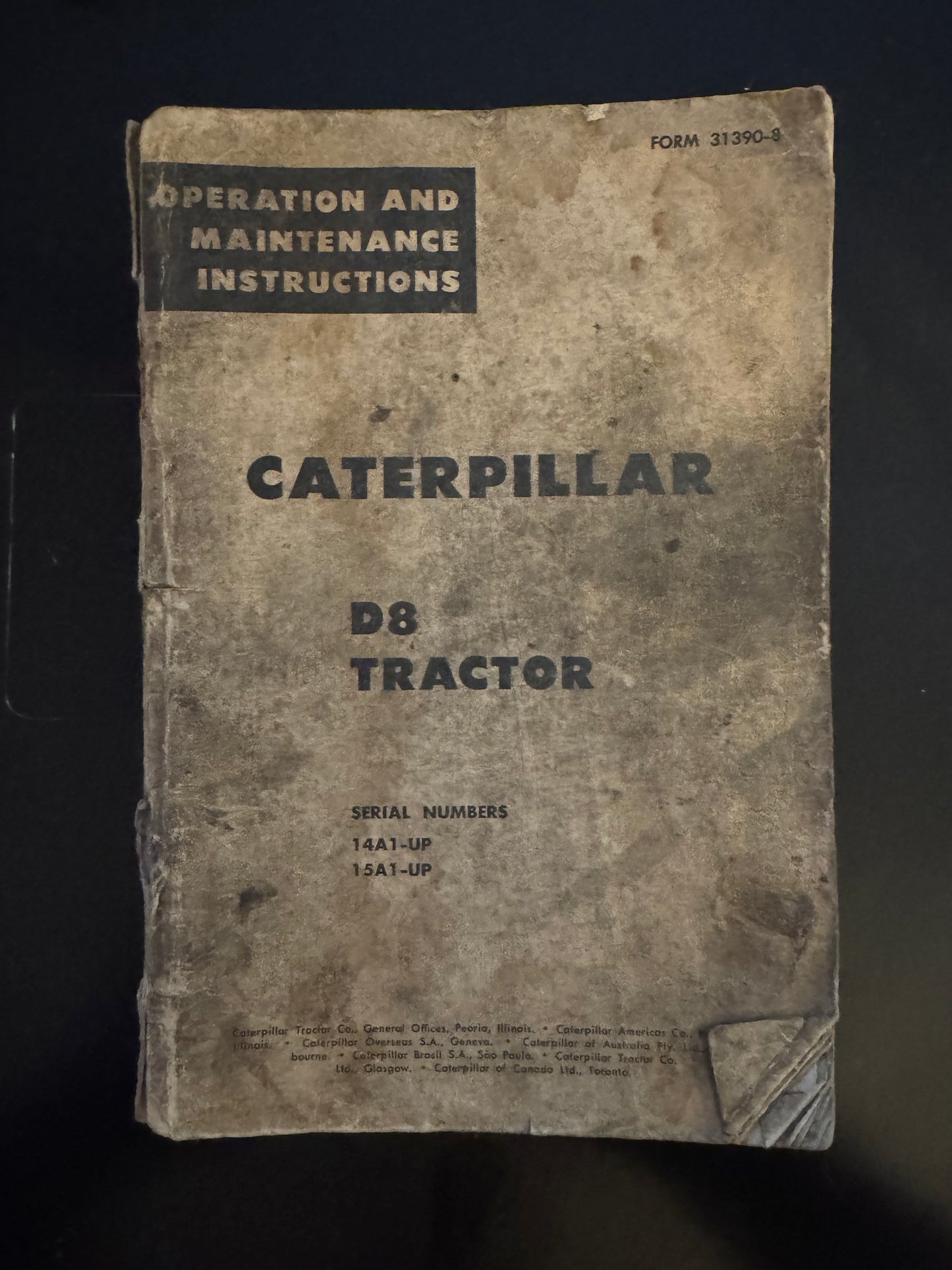 Caterpillar _ D8 Tractor _ Operation & Maintenance Instructions