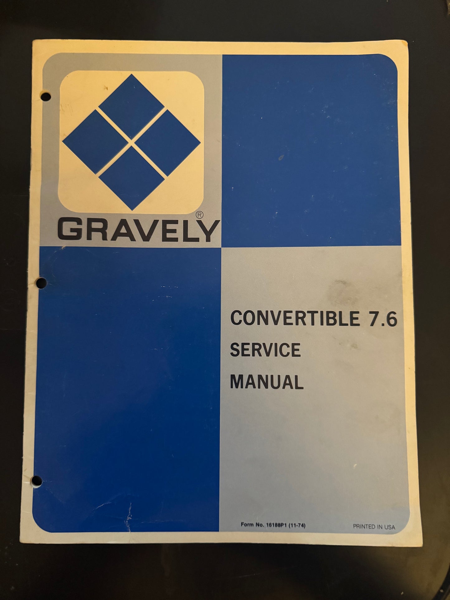 Gravely - Service Manual _ Convertible 7.6 _ Form 16188P1