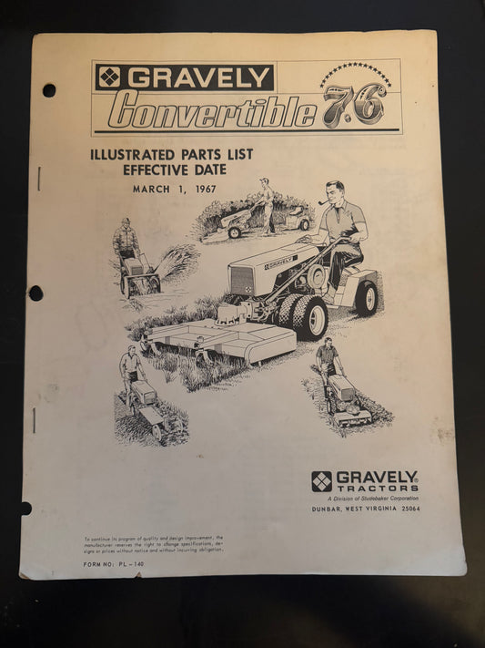 Gravely - Illustrated Parts List _ Convertible 7.6