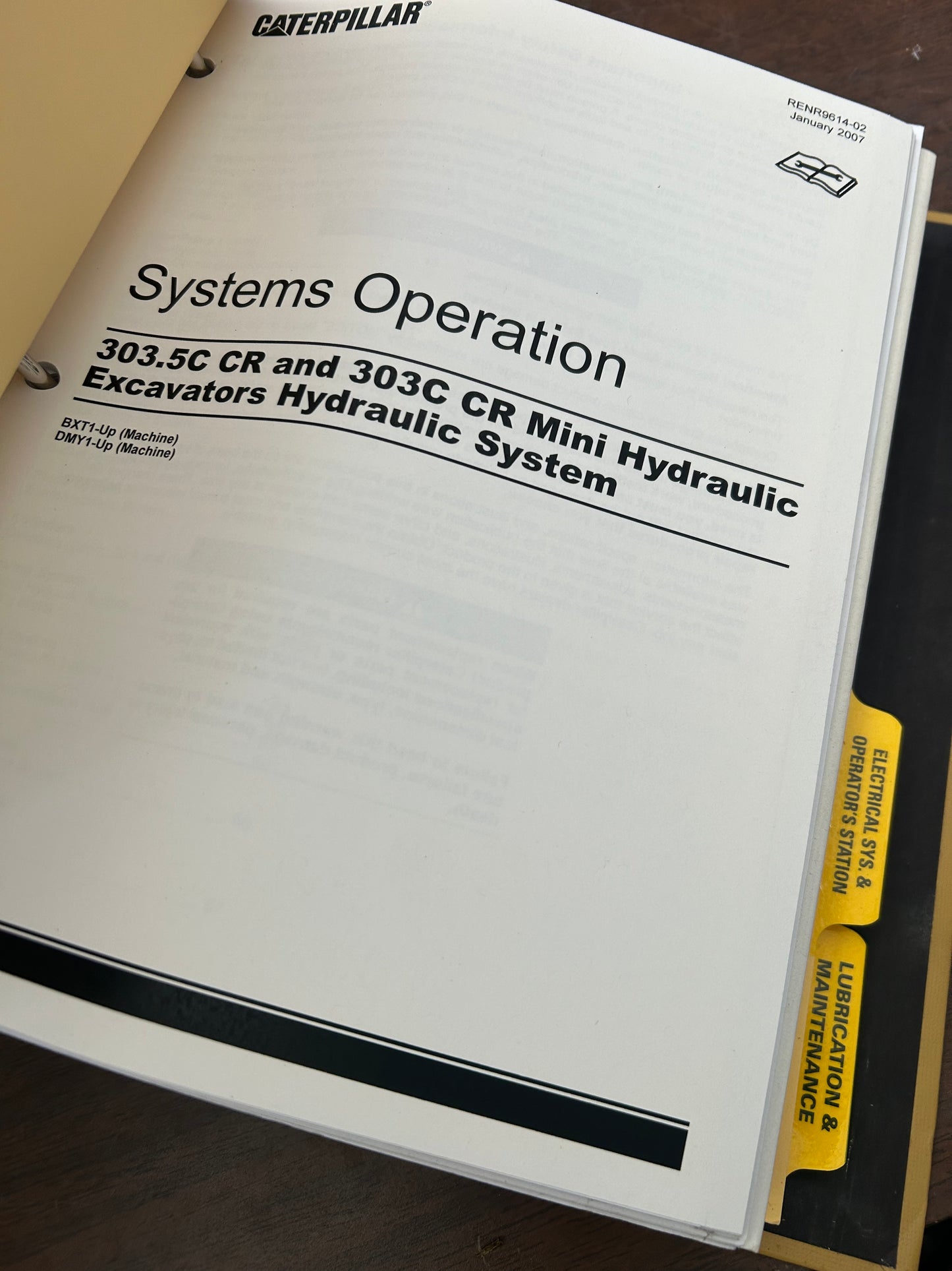 Caterpillar _ 303C CR & 303.5C CR Mini hydraulic Excavator _ Manuals Binder