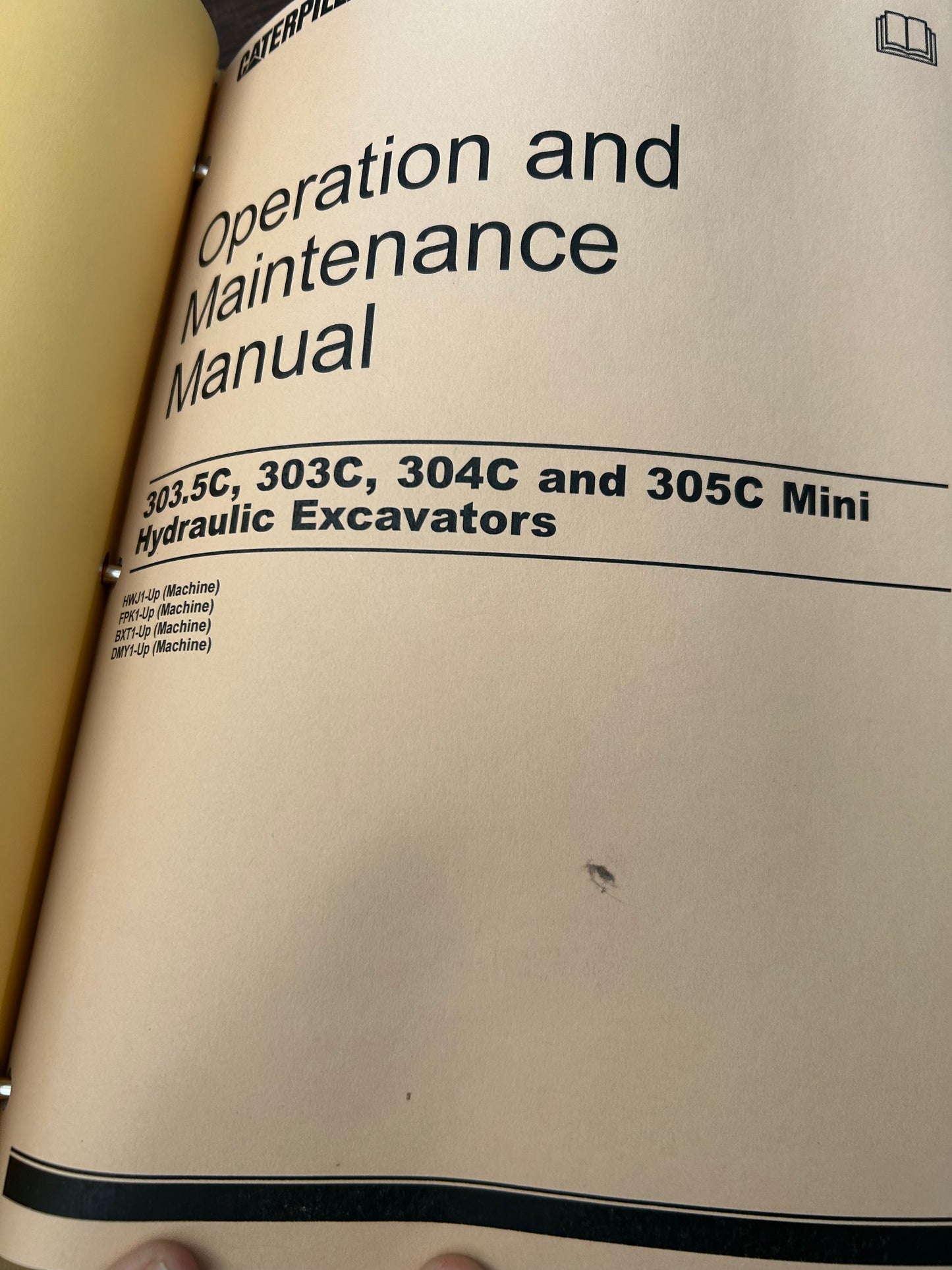 Caterpillar _ 303C CR & 303.5C CR Mini hydraulic Excavator _ Manuals Binder