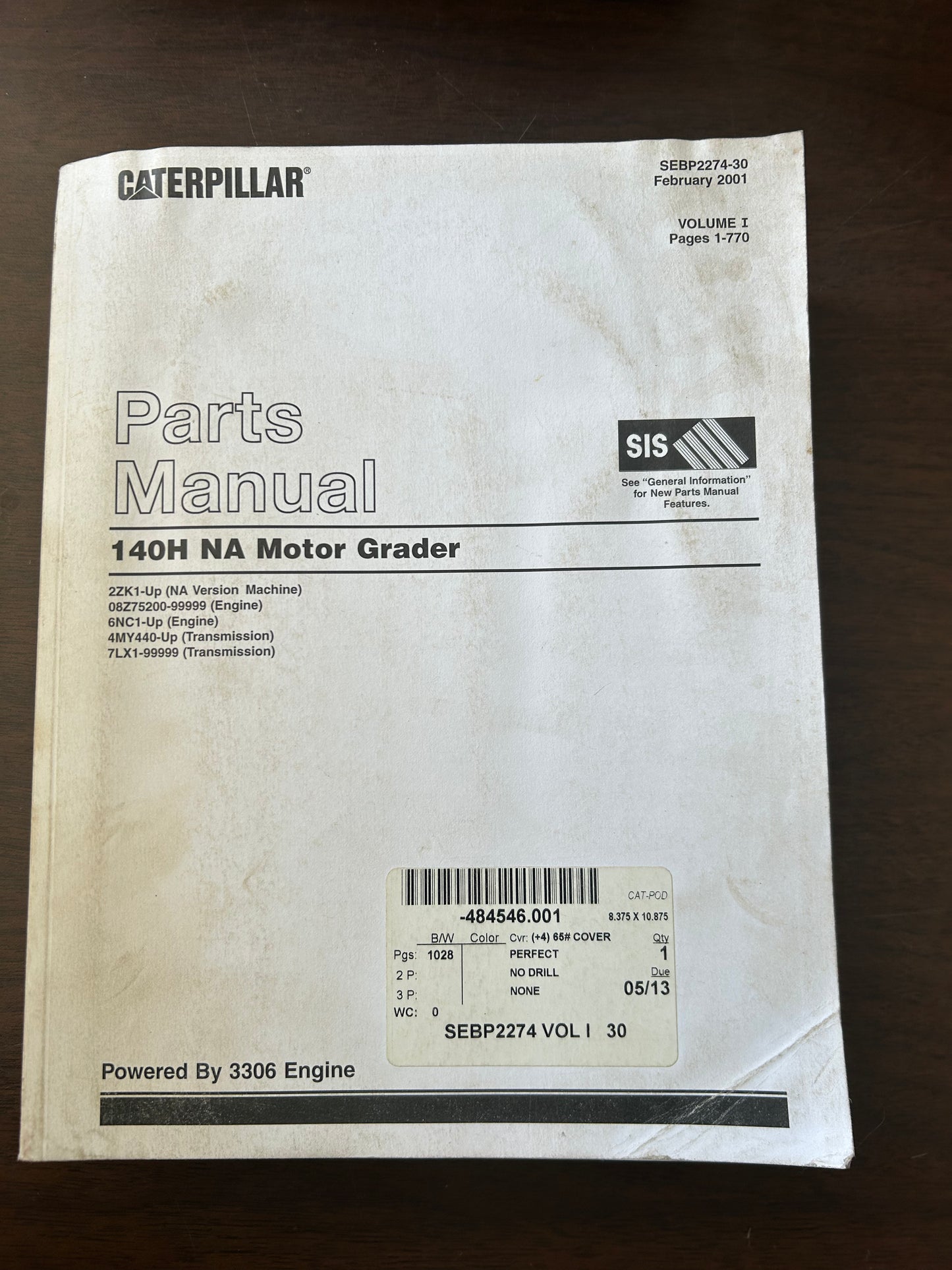 Caterpillar _ 140H NA Motor Grader _ Parts Manual
