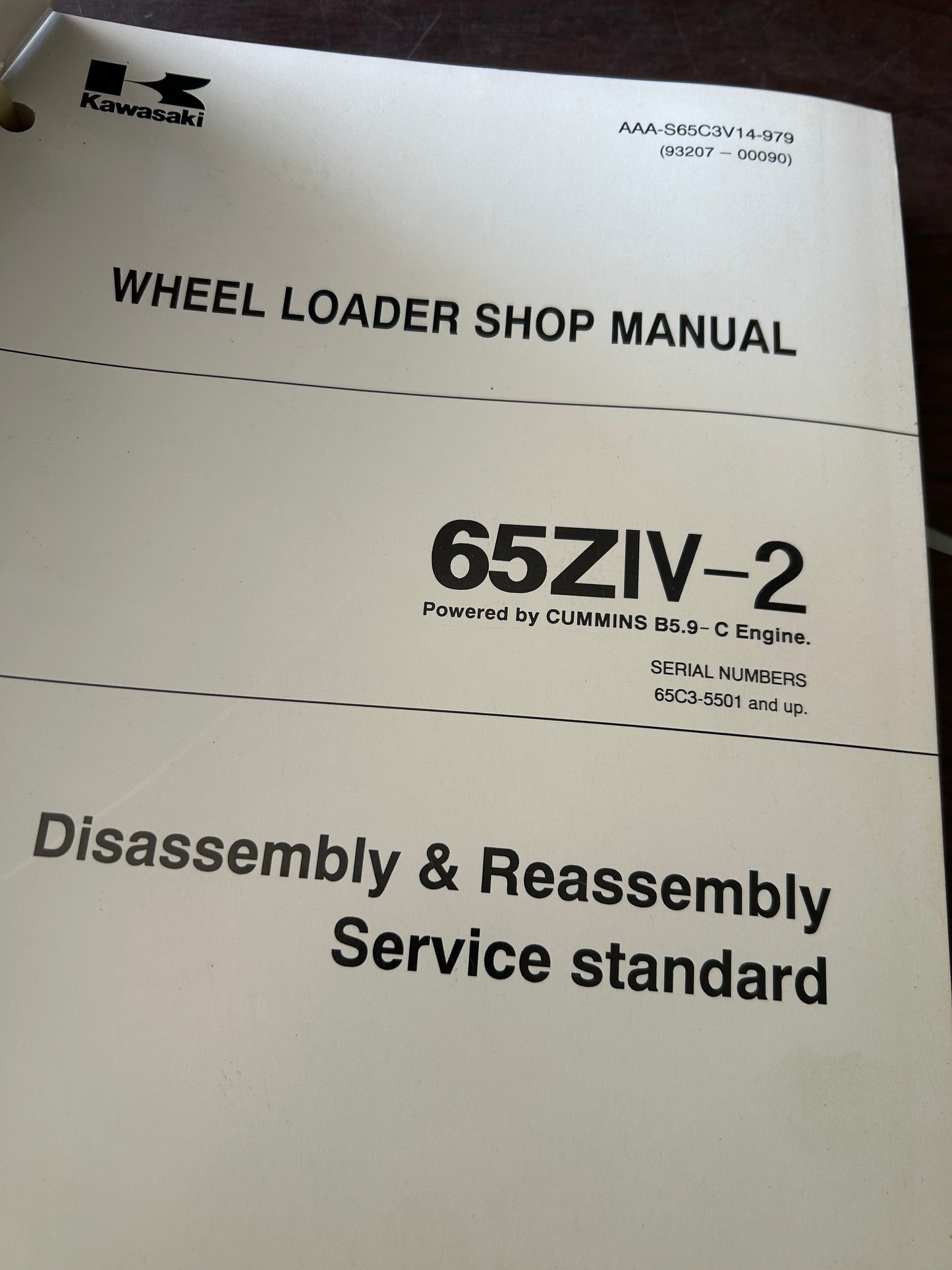 Kawasaki _ 65ZIV-2 Wheel Loader - Shop Manual _ Set of 4