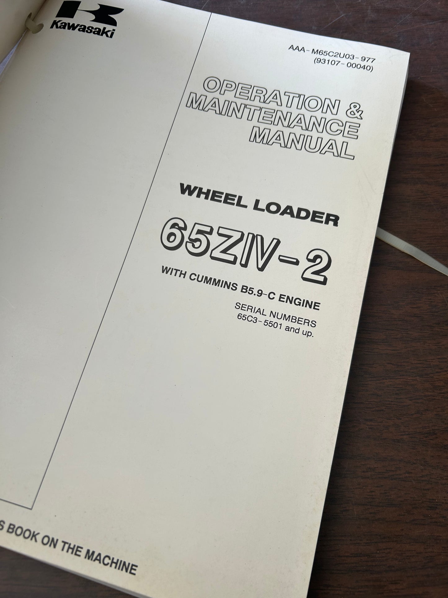 Kawasaki _ 65ZIV-2 Wheel Loader - Shop Manual _ Set of 4