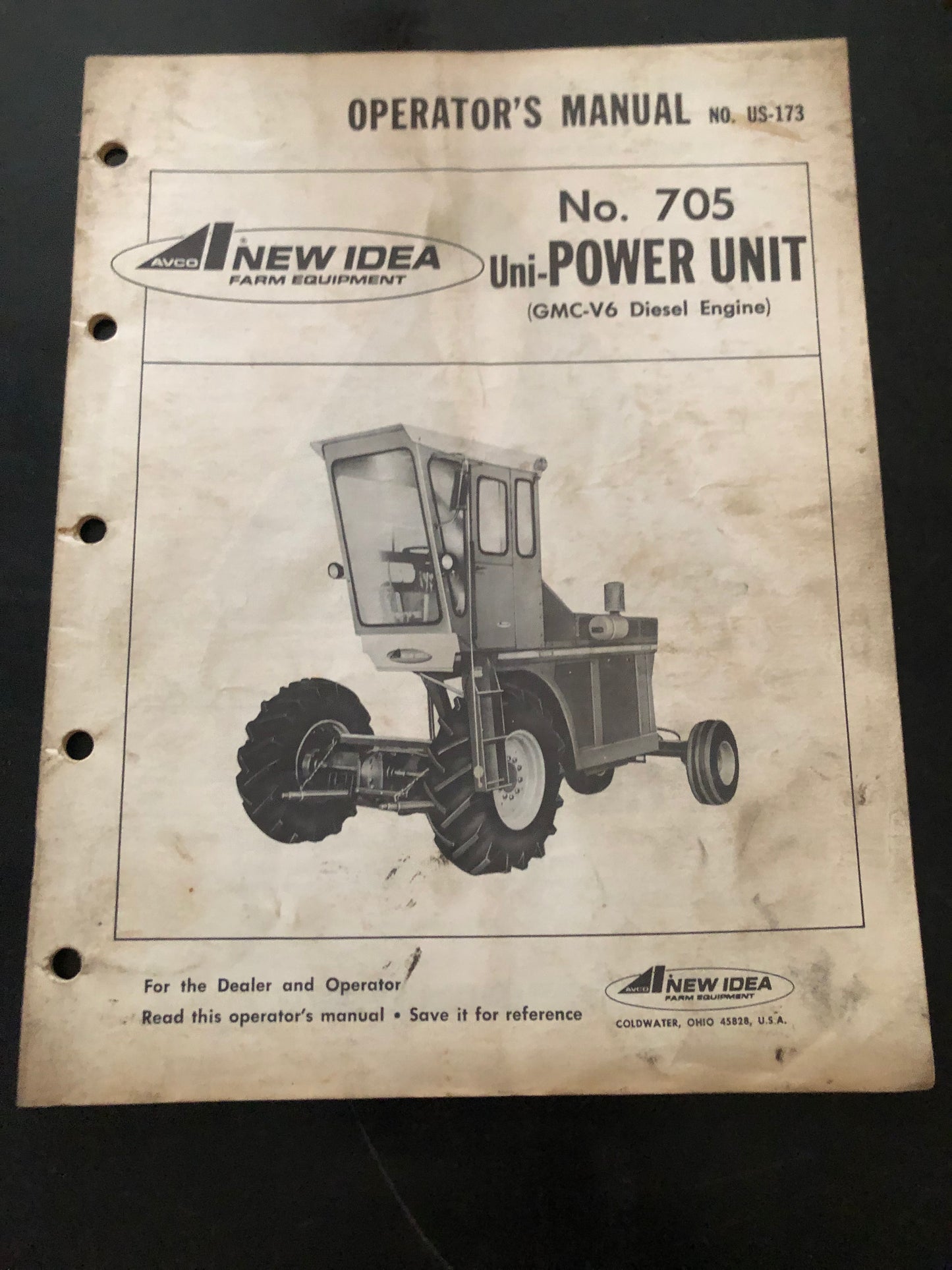 New Idea _  No 705 Uni-System Power Unit (ChevroletGMC-V6 Diesel Engine) _ Operator's Manual
