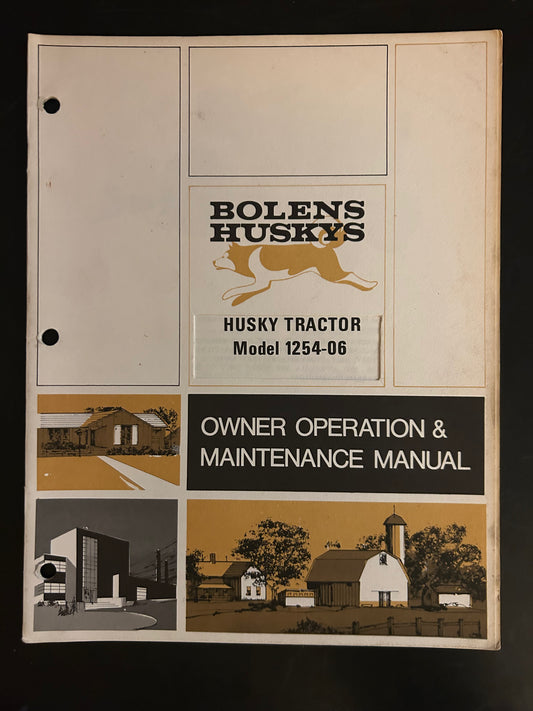 Bolens _ Husky Tractor model 1254-06 _ Owner Operation & Maintenance Manual