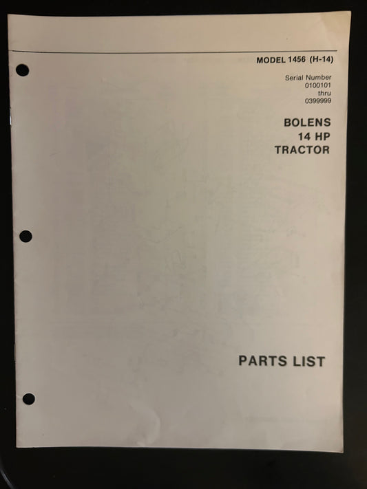 Bolens _ 14 HP Tractor models 1456 _ Parts List
