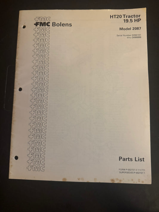 Bolens _ HT20 Tractor 19.5 HP model 2087 _ Parts List