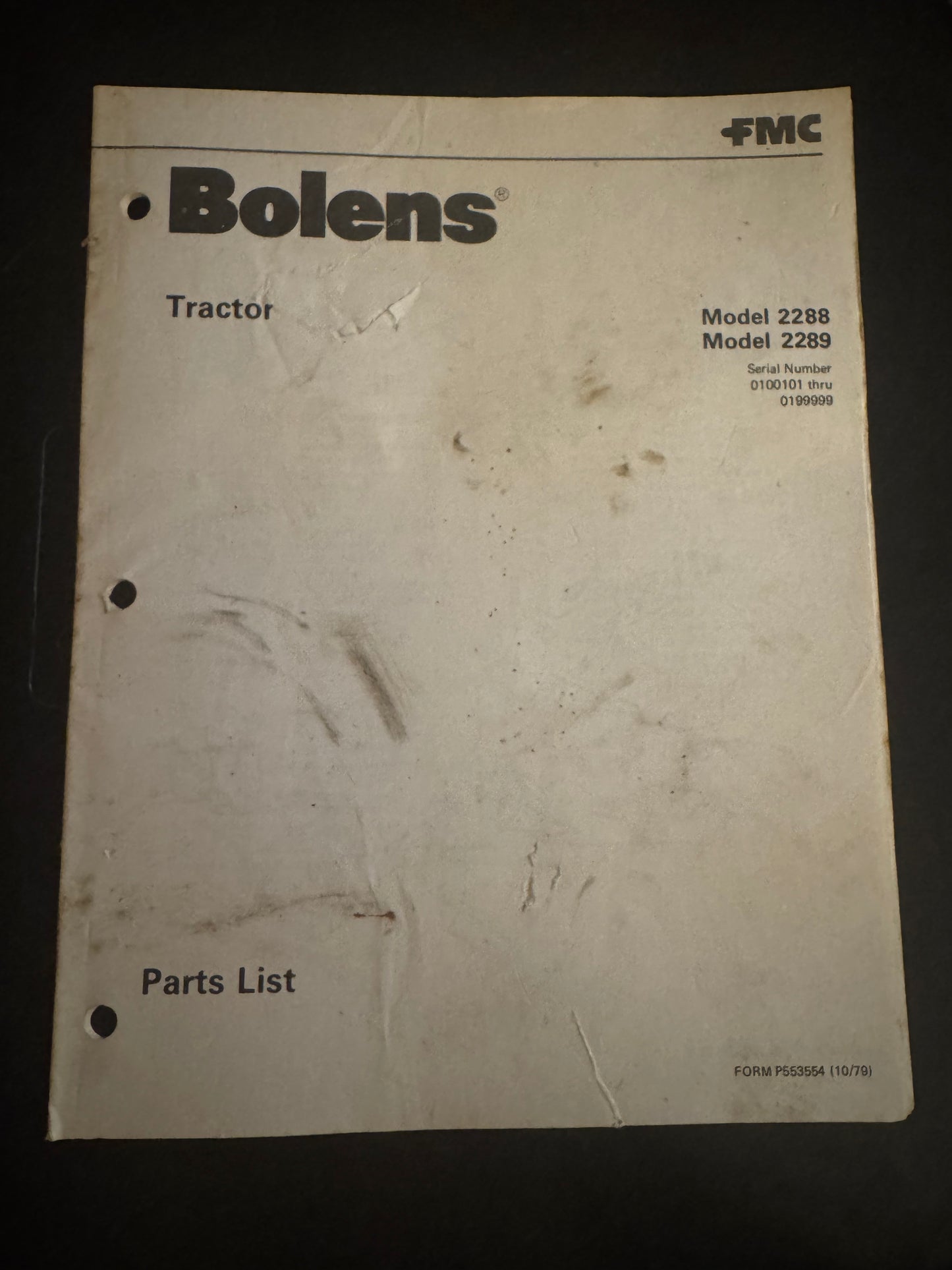 Bolens _ Tractor model 2288 & 2289 _ Parts List