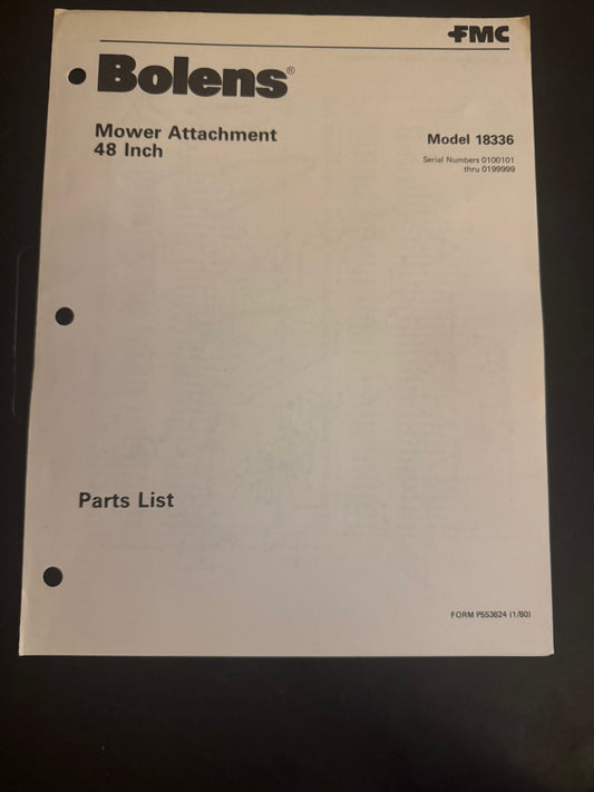 Bolens _ Mower Attachment 48” model 18336 _ Parts List