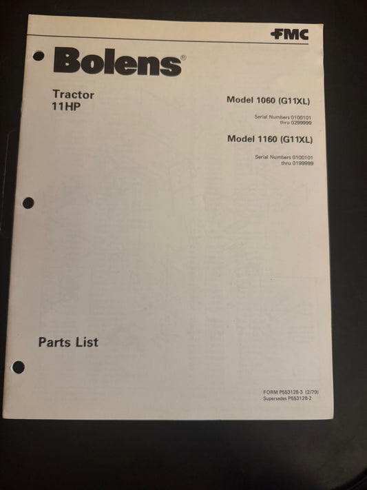 Bolens _ Tractor 11 HP model 1060 & 1160 _ Parts List