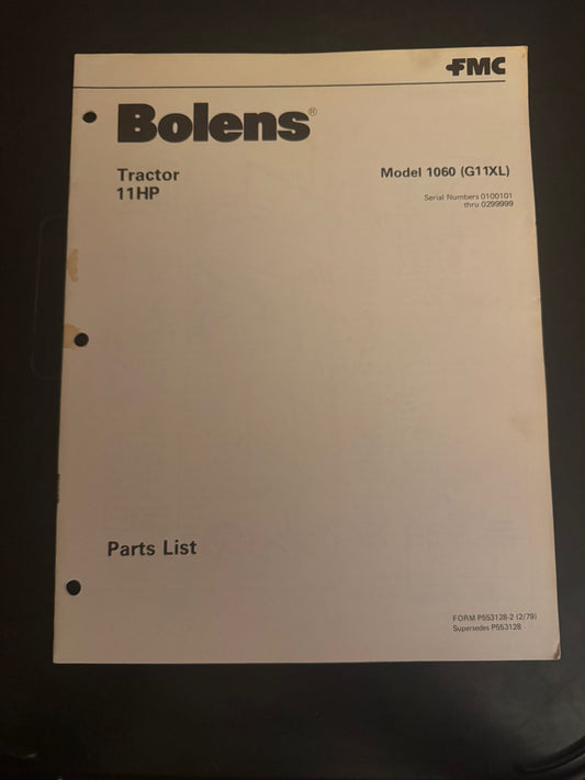 Bolens _ Tractor 11 HP model 1060 _ Parts List