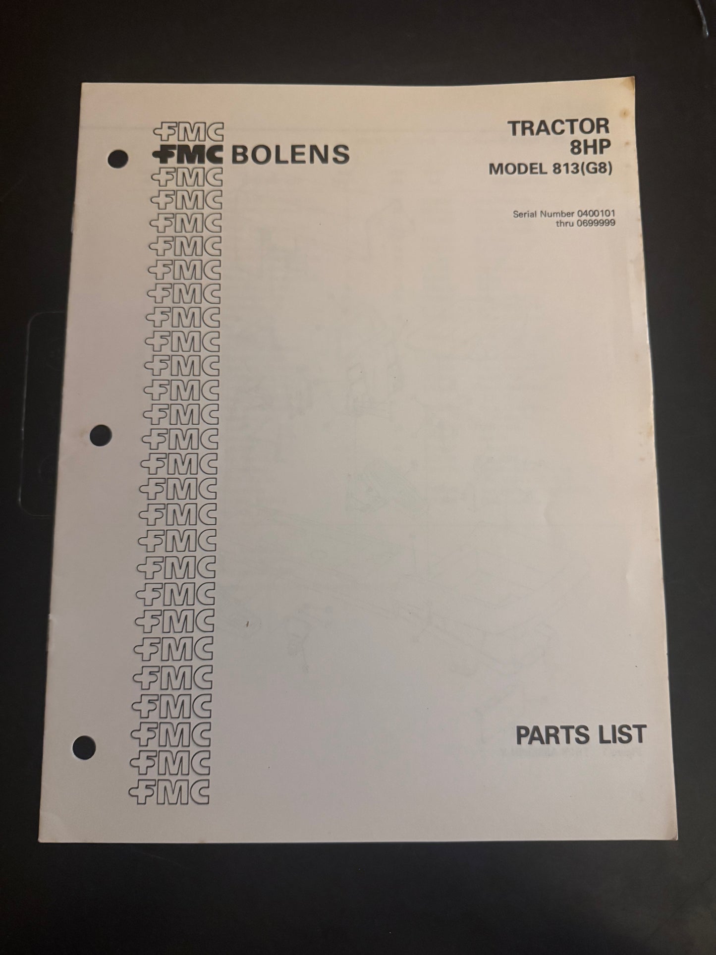 Bolens _ Tractor 8HP model 813(G8) _ Parts List