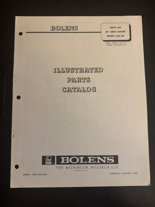 Bolens _ Artic 60 — Two Stage 26” Sno-Caster _ Illustrated Parts Catalog