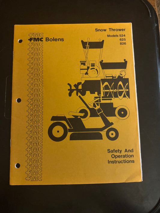 Bolens _ Snow Thrower model 524, 625 & 826 _ Safety & Operation Instructions