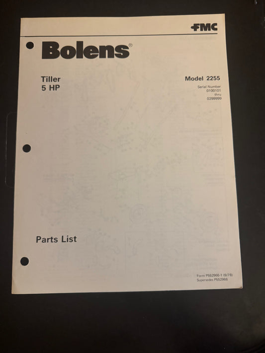 Bolens _ Tiller 5 HP model 2255 _ Parts List