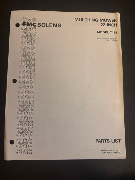 Bolens _ Mulching Mower 22” model 7454 _ Parts List