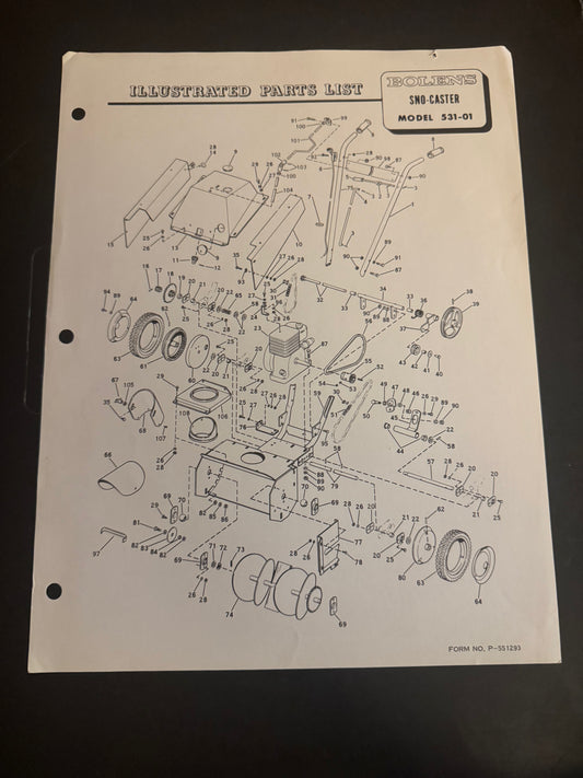 Bolens _ Sno-Caster model 531-01 _ Illustrated Parts List