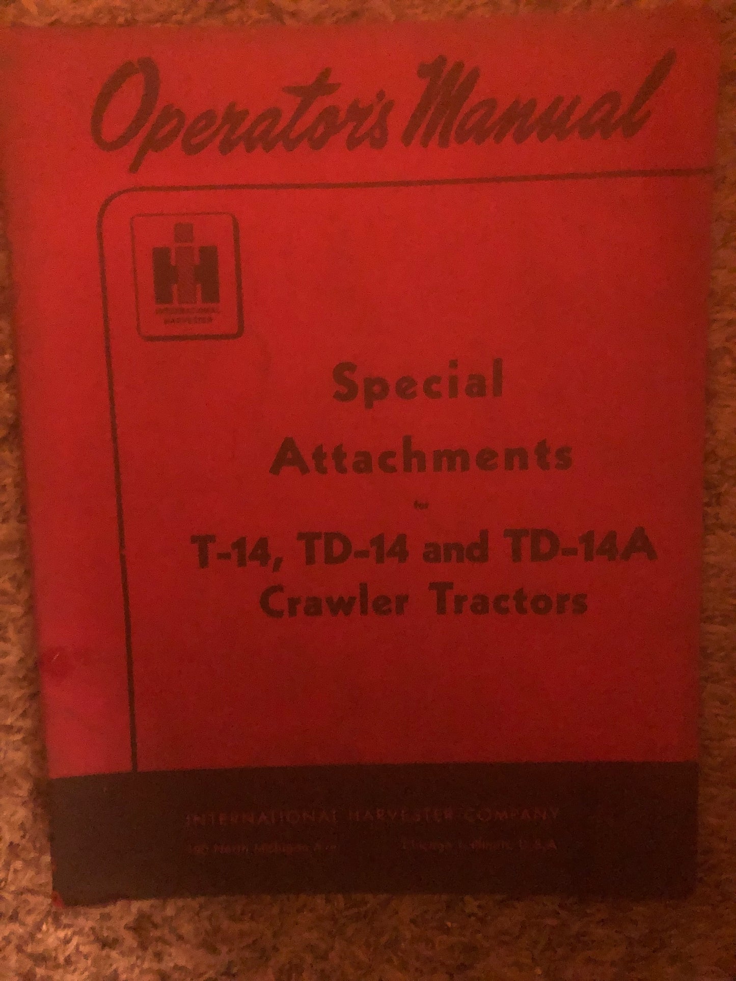 International Special Attachments T-14, TD-14, and Td-14A crawler Tractors