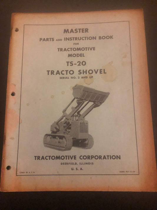 Allis - Tractomotive _ TS-20 Tracto Shovel _ Master Parts & Instruction Book