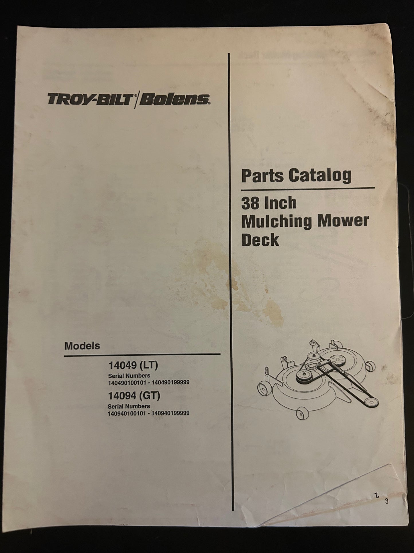 Bolens / Troy-Bilt _ Mulching Mower Attachment model 14049 & 14094 _ Owner/Operator Manual