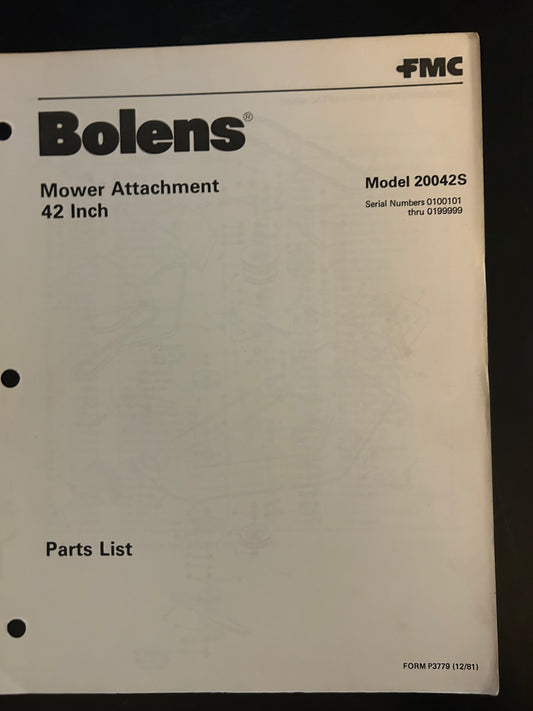 Bolens _ Mower Attachment 42” model 20042S _ Parts List