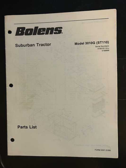 Bolens _ Suburban Tractor model 3010G _ Parts List