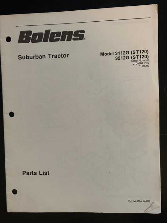 Bolens _ Suburban Tractor models 3112G & 3212G _ Parts List