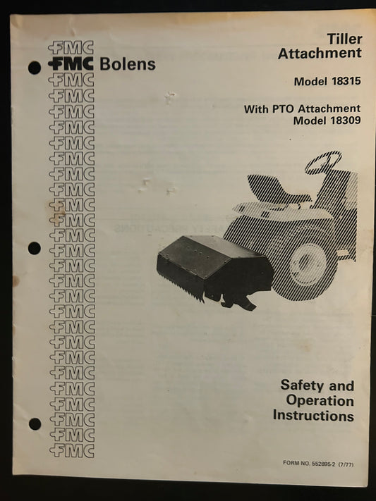 Bolens _ Tiller Attachment model 18315 _ Safety & Operation Instructions
