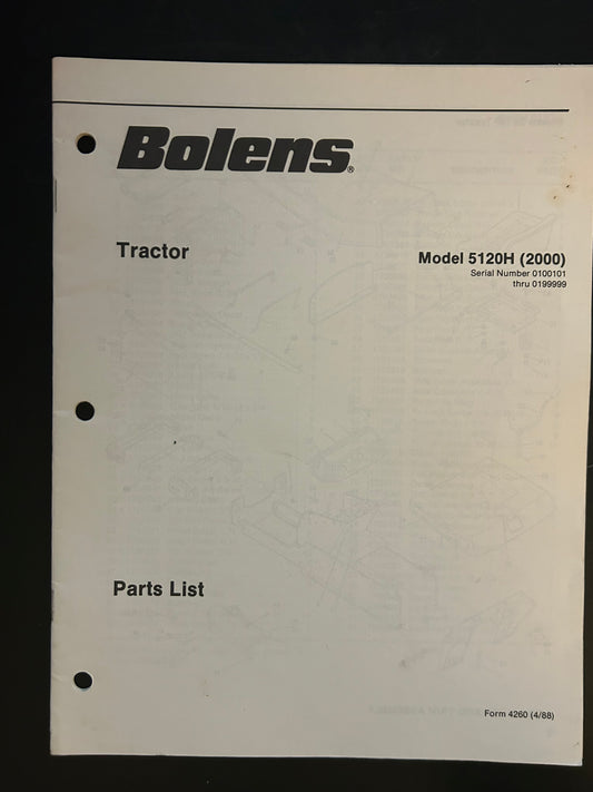 Bolens _ Tractor model 5120H _ Parts List