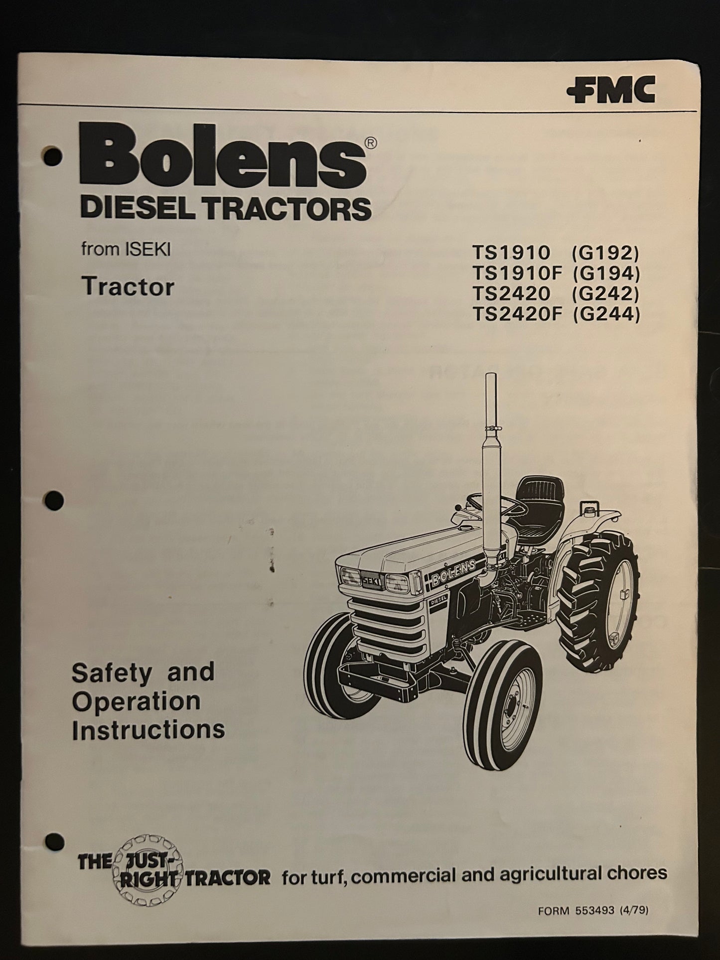 Bolens _Tractor model TS1910, TS1910F, TS2420 & TS2420F _ Safety & Operation Instructions