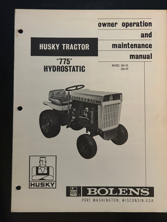 Bolens _ Huskey Tractor 775 Hydrostatic _ Owner Operation & Maintenance Manual