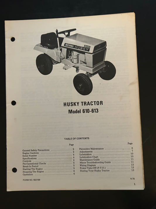 Bolens _ Husky Tractor model 610-613 _ Manual