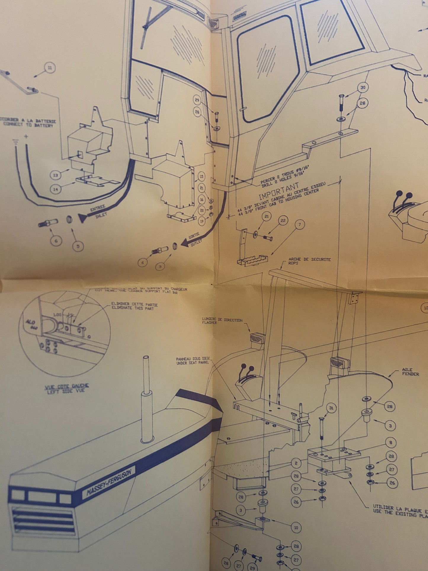 Massey-Ferguson _ 271, 281-4WD with or without Loader #640 ALD _ Insallation Drawing