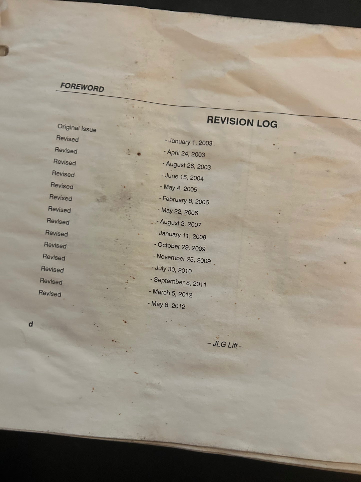JLG _ Lift 3121179 Manual