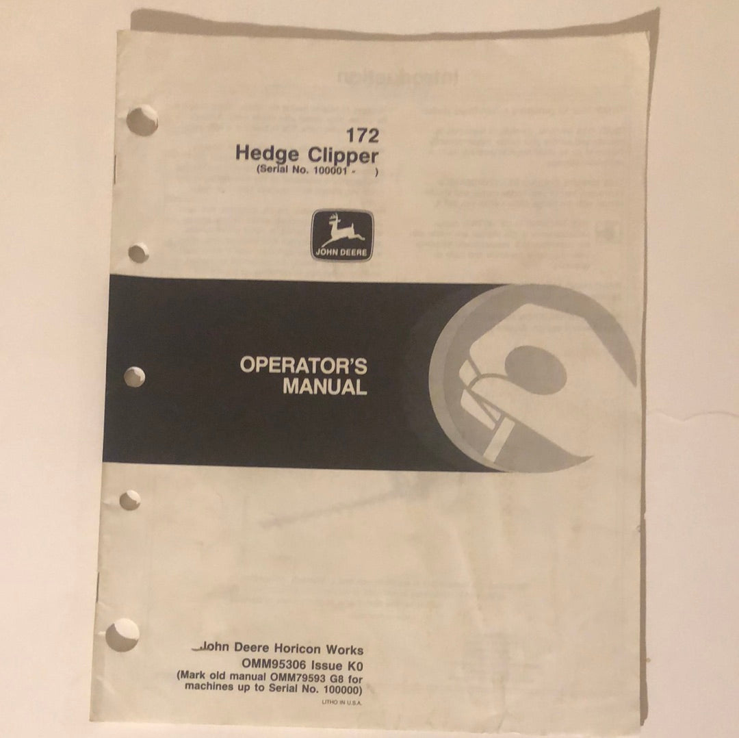 John Deere 172 Hedge Clipper _ Operator’s Manual