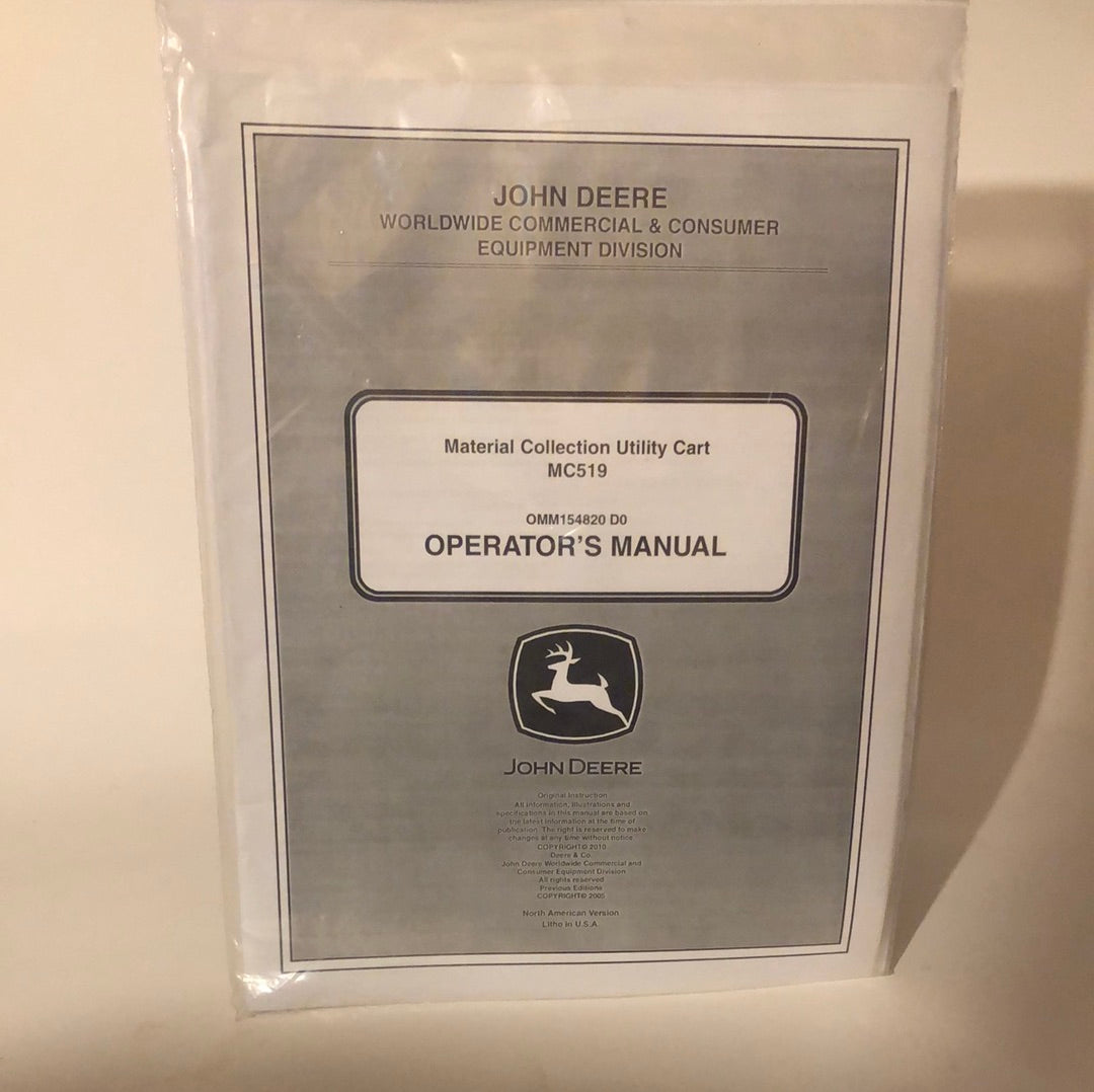 John Deere - Material Collection Utility Cart MC519 OMM154720 D0 Operator’s Manual