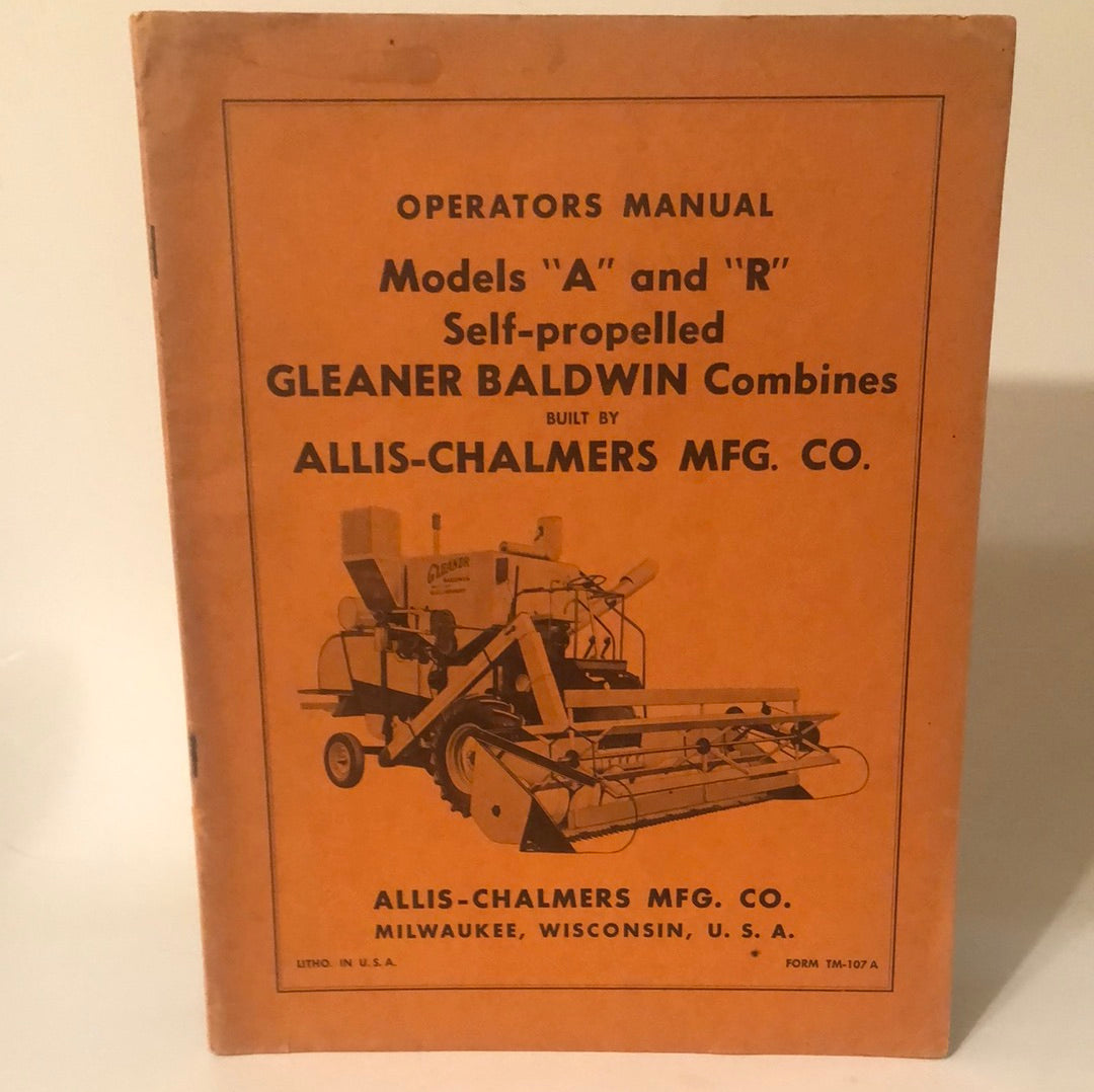 Allis-Chalmers Models A & R Self-Propelled Gleaner Baldwin Combines