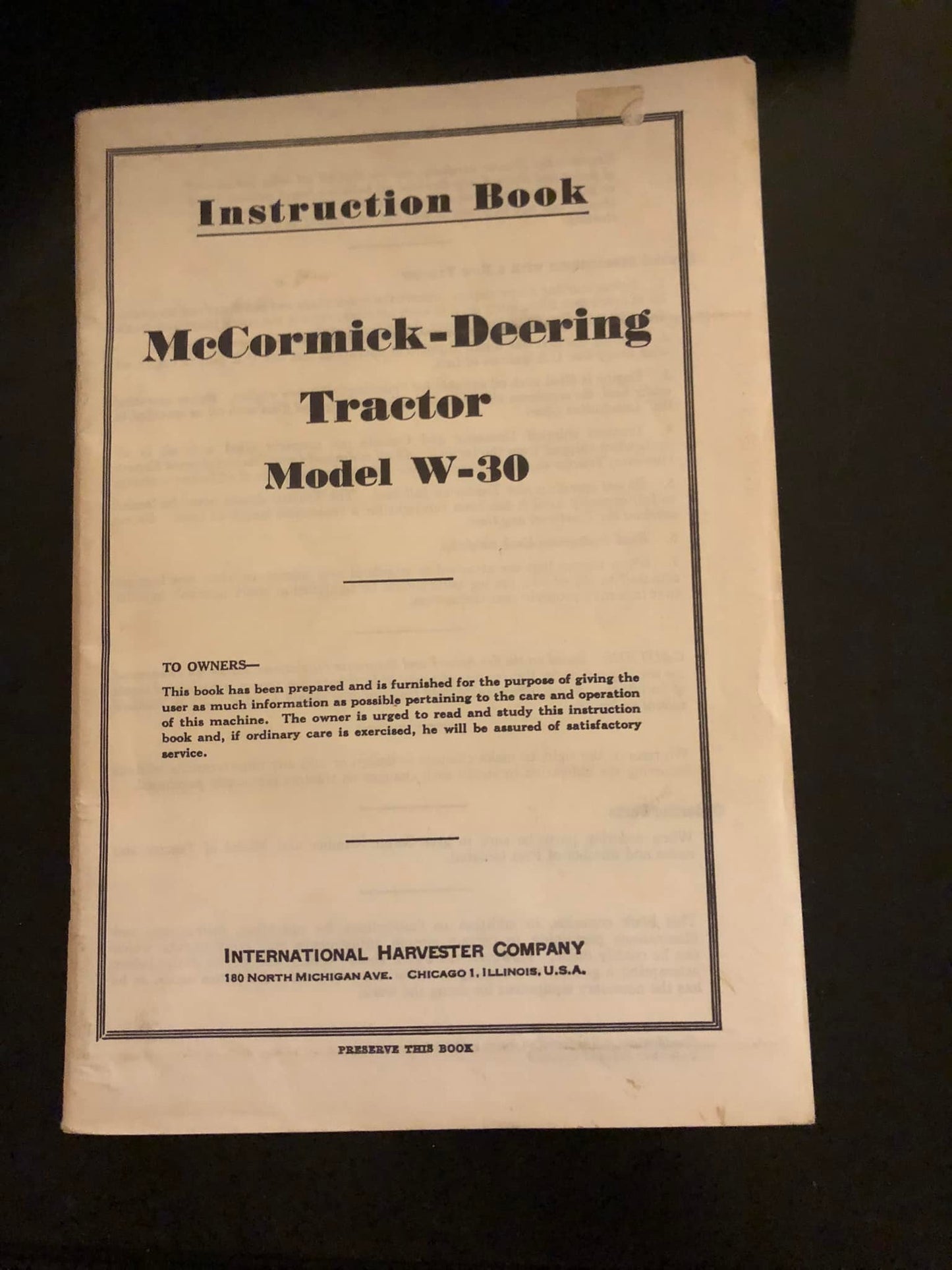 McCormick Deering Tractor model W-30