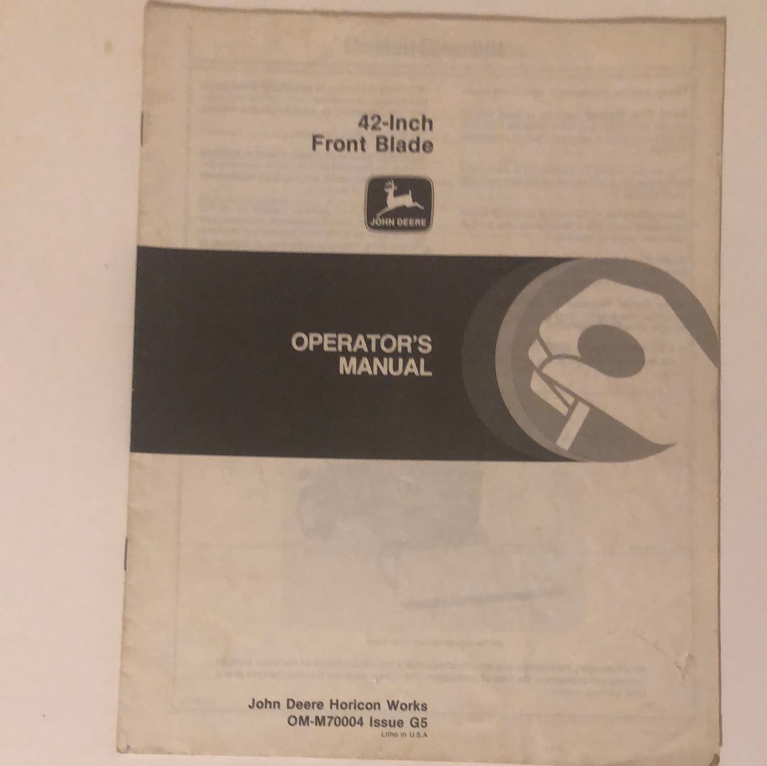 John Deere 42” Front Blade _ Operator’s Manual