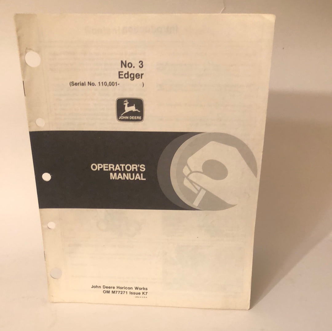 John Deere - No 3 Edger OMM77271 K7 Operator’s Manual
