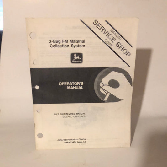John Deere - 3 Bag FM Material Collection System OMM73474 L6 Operator’s Manual