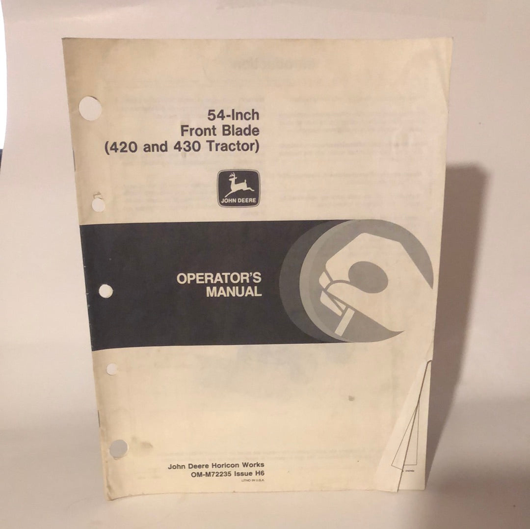John Deere - 54” Front Blade OMM72235 H6 Operator’s Manual