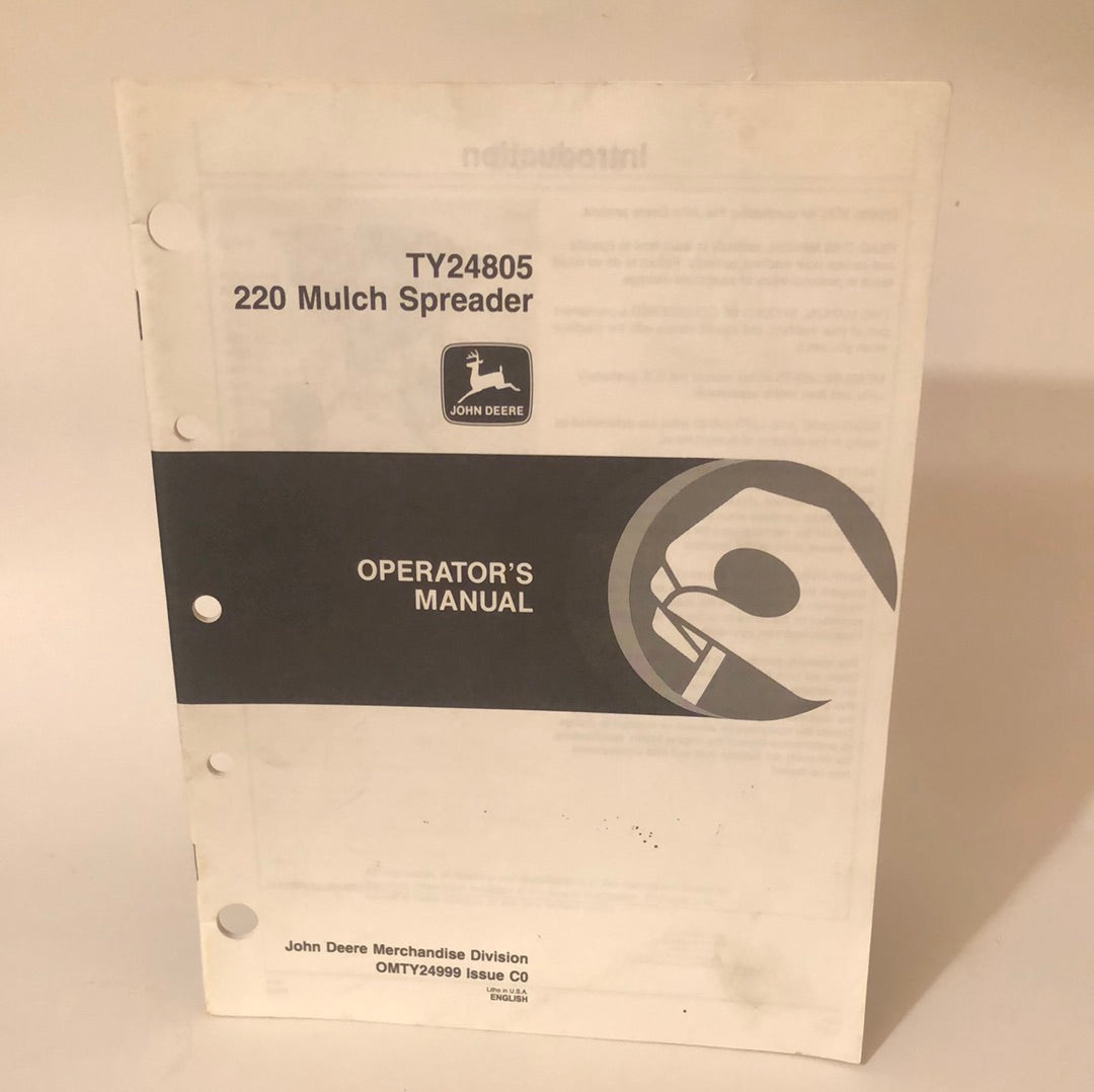 John Deere - TY24805 220 Mulch Spreader OMTY24999 C0 Operator’s Manual