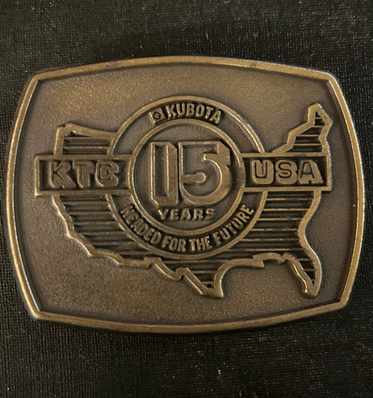Vintage Kubota Tractor Corp KTC USA 15 Years Anniversary Belt Buckle