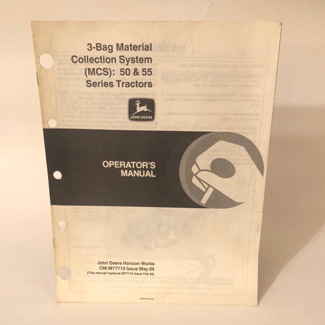 John Deere - 3 Bag Material Collection System (MCS) Operator’s Manual