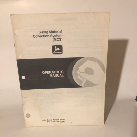 John Deere - 3 Bag Material Collection System OMM75853 F7 Operator’s Manual